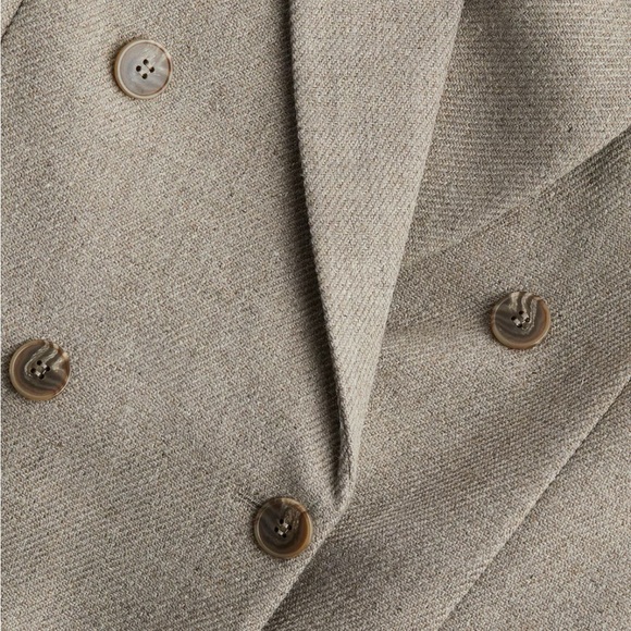 H&M Edition Beige Double-Breasted oversized Blazer - Picture 2 of 3